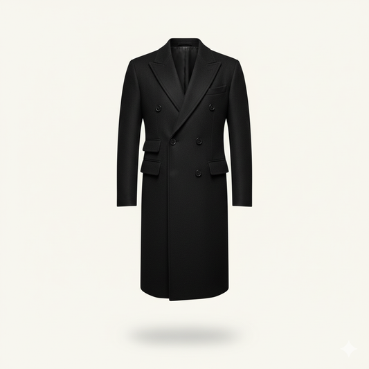 The Regent's Overcoat – The warmth of wool, tailored for distinction.
