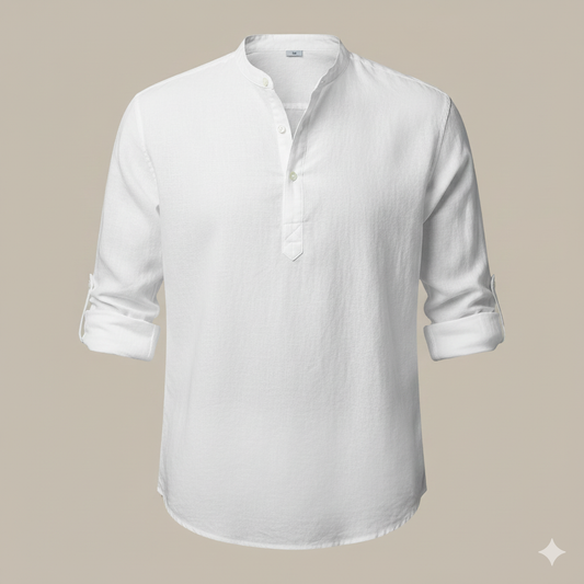 The Breeze Shirt – Natural linen comfort, versatile style.